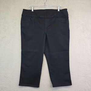 Great Northwest Indigo Capri Pant Womens Plus Size 16‎ Black High Rise Pull On